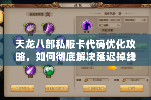 天龙八部私服卡代码优化攻略，如何彻底解决延迟掉线问题
