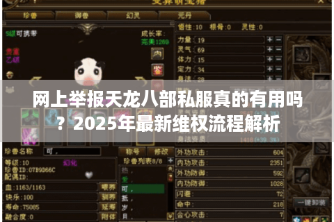 网上举报天龙八部私服真的有用吗？2025年最新维权流程解析