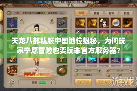 天龙八部私服中国地位揭秘，为何玩家宁愿冒险也要玩非官方服务器？