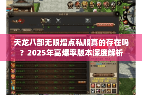 天龙八部无限增点私服真的存在吗？2025年高爆率版本深度解析