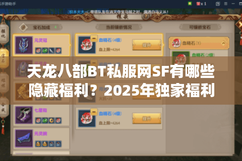 天龙八部BT私服网SF有哪些隐藏福利？2025年独家福利地图解析
