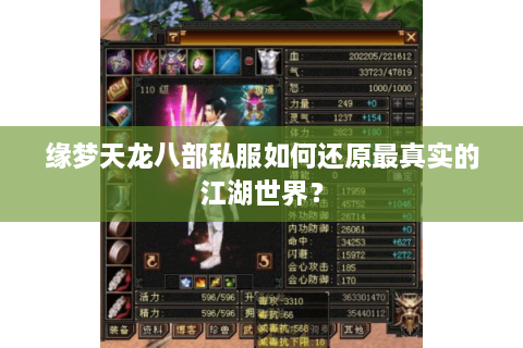 缘梦天龙八部私服如何还原最真实的江湖世界？