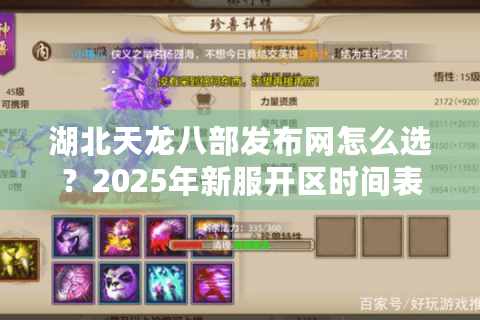 湖北天龙八部发布网怎么选？2025年新服开区时间表与高爆率平台评测