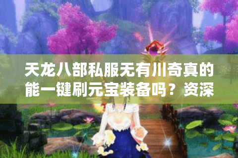天龙八部私服无有川奇真的能一键刷元宝装备吗？资深玩家亲测避坑指南