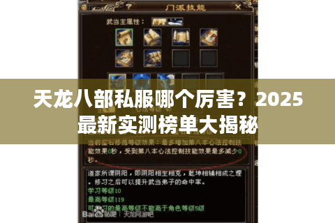 天龙八部私服哪个厉害？2025最新实测榜单大揭秘