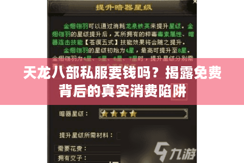天龙八部私服要钱吗？揭露免费背后的真实消费陷阱