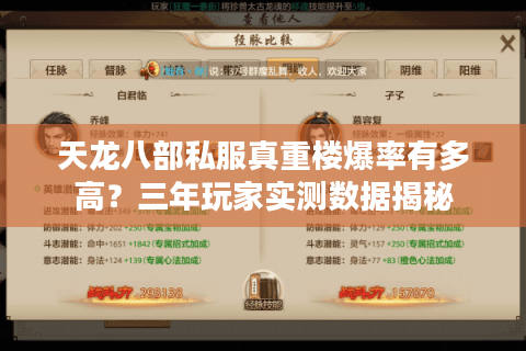 天龙八部私服真重楼爆率有多高？三年玩家实测数据揭秘