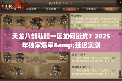 天龙八部私服一区如何避坑？2025年独家爆率&延迟实测