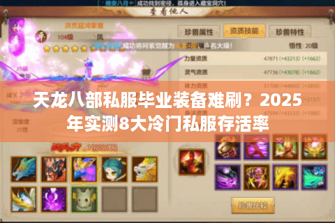 天龙八部私服毕业装备难刷？2025年实测8大冷门私服存活率