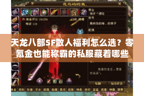 天龙八部SF散人福利怎么选?零氪金也能称霸的私服藏着哪些坑 天龙八部SF散人福利怎么选?零氪金也能称霸的私服藏着哪些坑