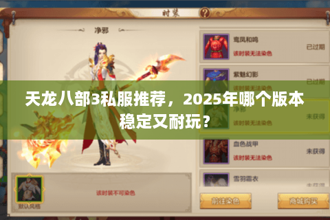 天龙八部3私服推荐，2025年哪个版本稳定又耐玩？
