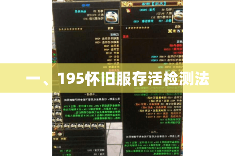 一、195怀旧服存活检测法
