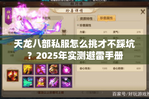 天龙八部私服怎么挑才不踩坑？2025年实测避雷手册