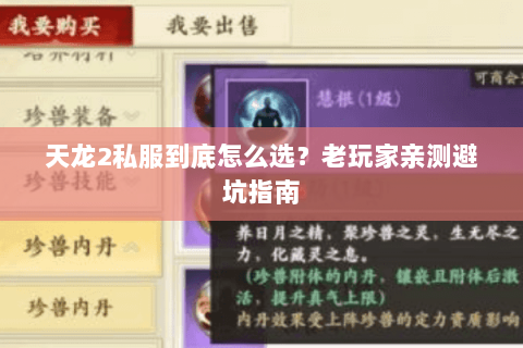 天龙2私服到底怎么选？老玩家亲测避坑指南