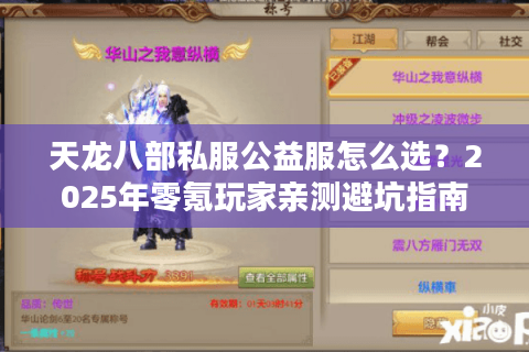天龙八部私服公益服怎么选？2025年零氪玩家亲测避坑指南