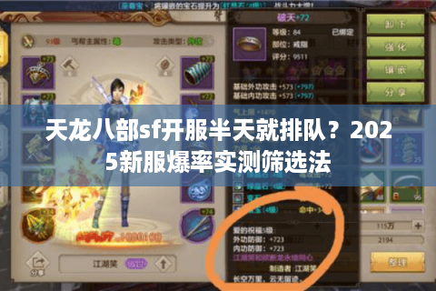 天龙八部sf开服半天就排队？2025新服爆率实测筛选法