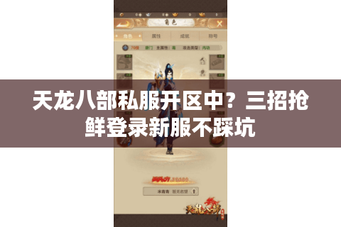 天龙八部私服开区中？三招抢鲜登录新服不踩坑