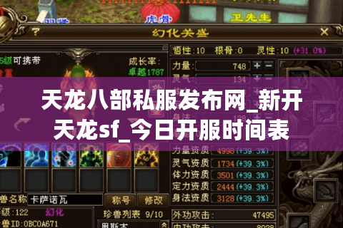 天龙八部私服发布网_新开天龙sf_今日开服时间表