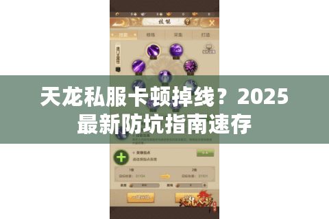天龙私服卡顿掉线？2025最新防坑指南速存