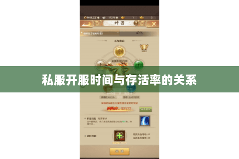 私服开服时间与存活率的关系