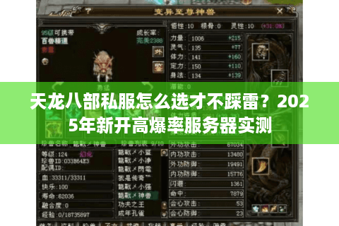天龙八部私服怎么选才不踩雷？2025年新开高爆率服务器实测