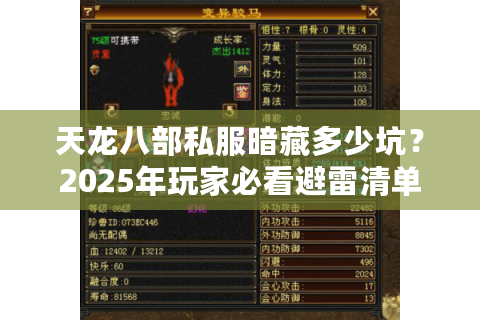 天龙八部私服暗藏多少坑？2025年玩家必看避雷清单