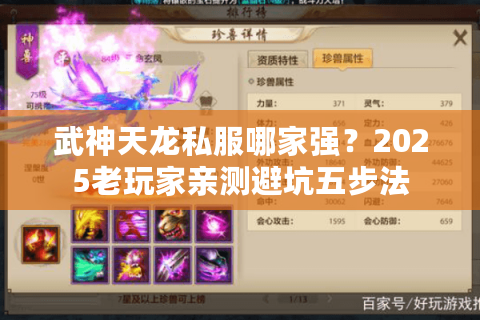 武神天龙私服哪家强？2025老玩家亲测避坑五步法