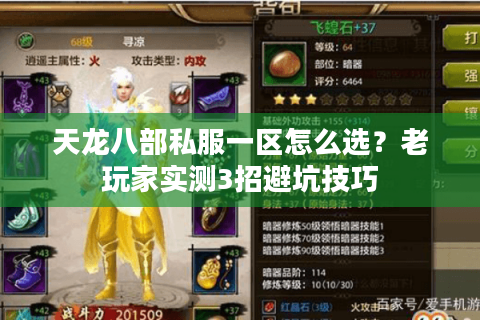 天龙八部私服一区怎么选?老玩家实测3招避坑技巧 天龙八部私服一区怎么选?老玩家实测3招避坑技巧