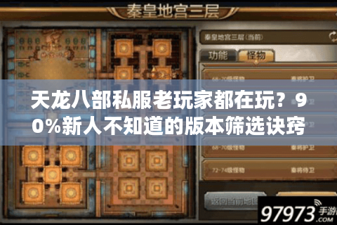 天龙八部私服老玩家都在玩？90%新人不知道的版本筛选诀窍