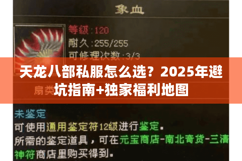 天龙八部私服怎么选？2025年避坑指南+独家福利地图