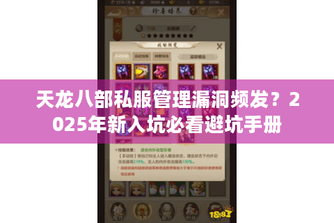 天龙八部私服管理漏洞频发？2025年新入坑必看避坑手册