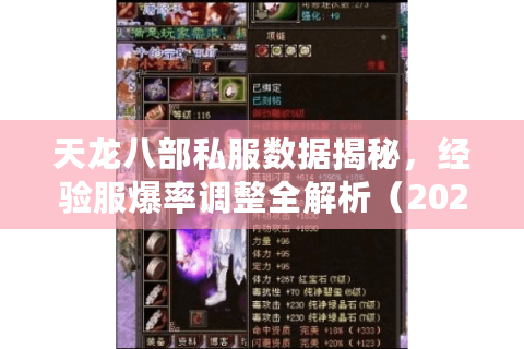 天龙八部私服数据揭秘，经验服爆率调整全解析（2025新服实测）