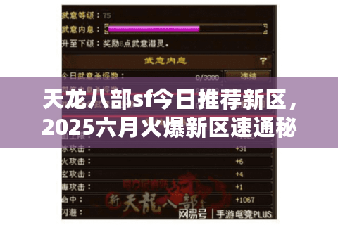 天龙八部sf今日推荐新区，2025六月火爆新区速通秘籍