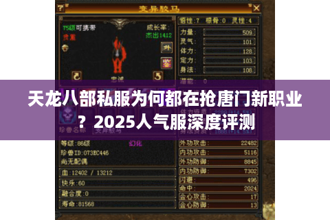 天龙八部私服为何都在抢唐门新职业？2025人气服深度评测