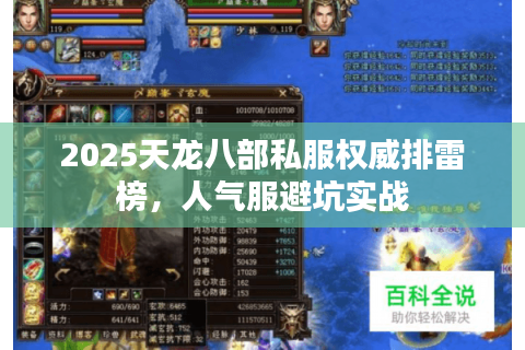 2025天龙八部私服权威排雷榜，人气服避坑实战