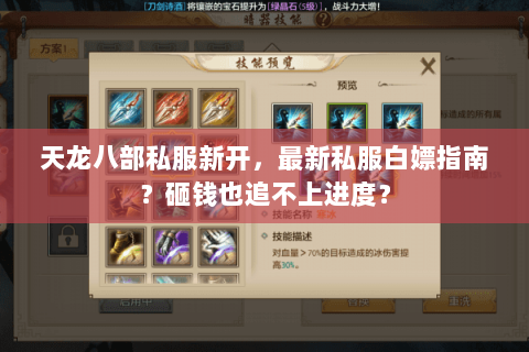 天龙八部私服新开，最新私服白嫖指南？砸钱也追不上进度？
