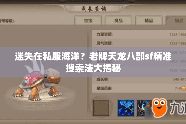 迷失在私服海洋？老牌天龙八部sf精准搜索法大揭秘