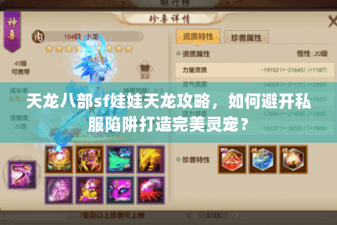 天龙八部sf娃娃天龙攻略，如何避开私服陷阱打造完美灵宠？