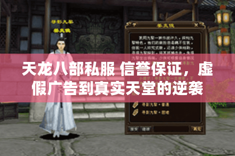 天龙八部私服 信誉保证，虚假广告到真实天堂的逆袭