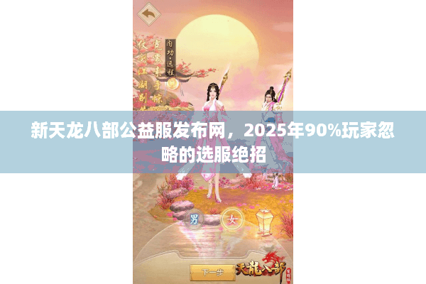 新天龙八部公益服发布网，2025年90%玩家忽略的选服绝招