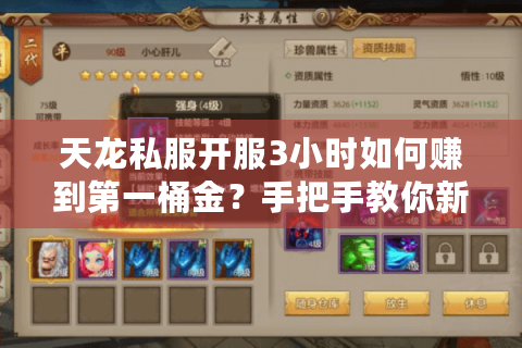 天龙私服开服3小时如何赚到第一桶金？手把手教你新手暴富秘籍