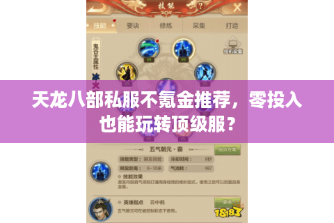 天龙八部私服不氪金推荐，零投入也能玩转顶级服？