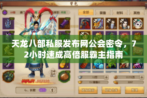 天龙八部私服发布网公会密令，72小时速成高倍服霸主指南