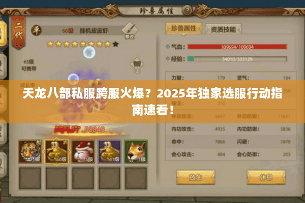 天龙八部私服跨服火爆？2025年独家选服行动指南速看！