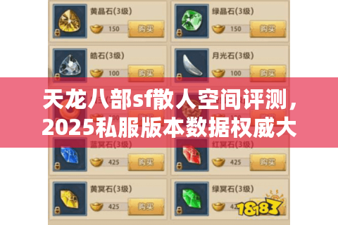 天龙八部sf散人空间评测，2025私服版本数据权威大对决
