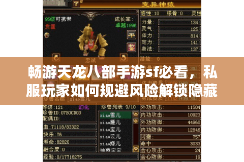 畅游天龙八部手游sf必看，私服玩家如何规避风险解锁隐藏福利？