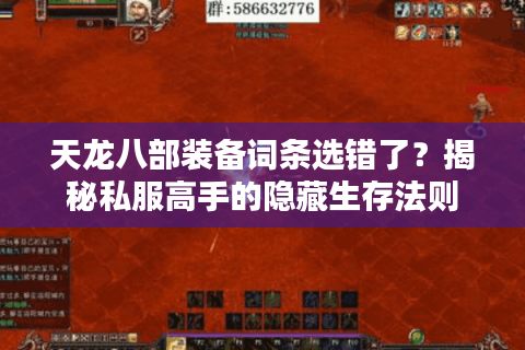 天龙八部装备词条选错了？揭秘私服高手的隐藏生存法则