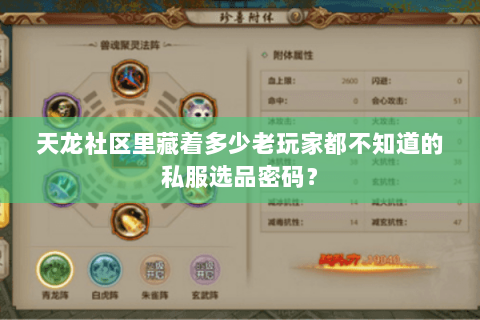 天龙社区里藏着多少老玩家都不知道的私服选品密码? 天龙社区里藏着多少老玩家都不知道的私服选品密码?