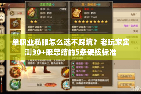 单职业私服怎么选不踩坑？老玩家实测3类必火版本+避坑铁律