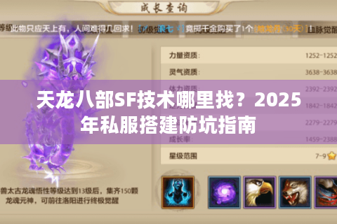 天龙八部SF技术哪里找？2025年私服搭建防坑指南
